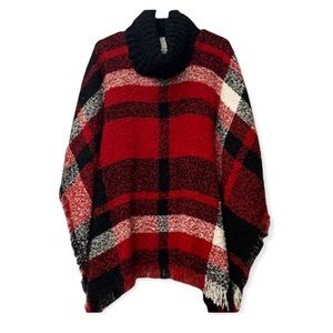 Beautiful red and black poncho